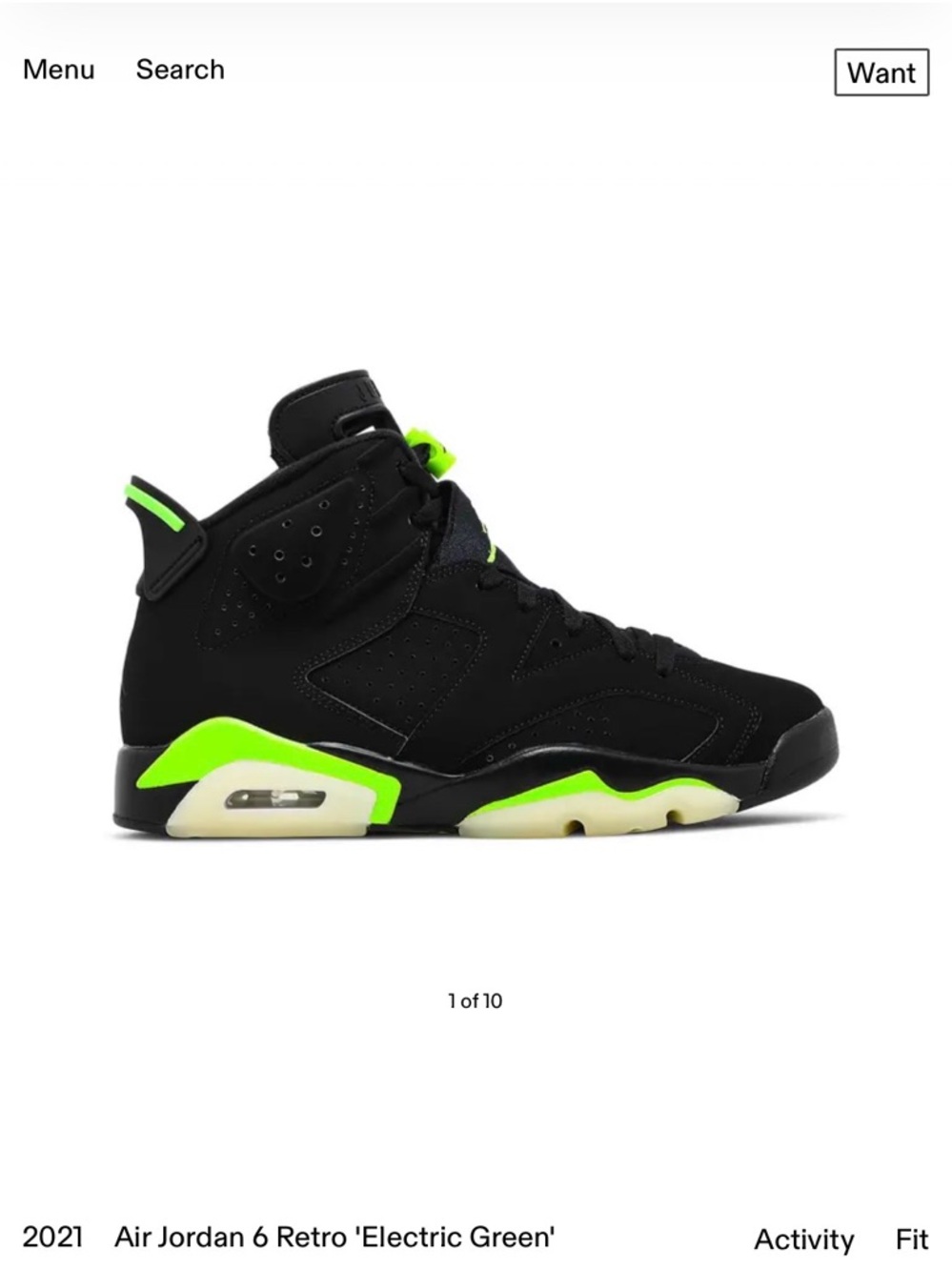 Jordan Air Jordan 6 Retro Electric Green Black/Neon Green